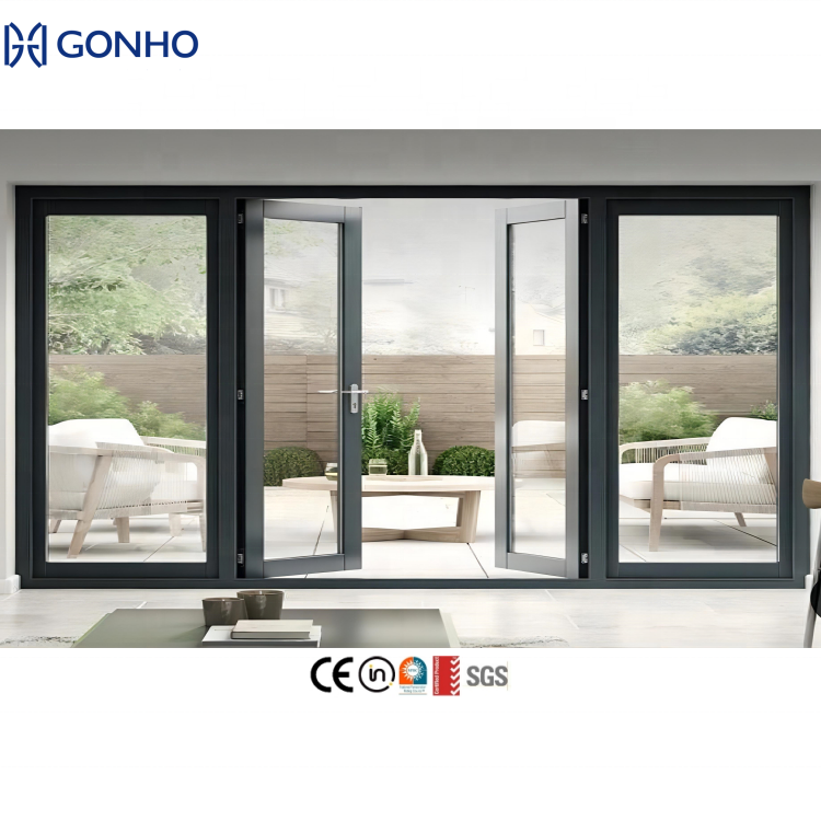 Simple Design Thermal Break Waterproof Commercial Aluminum Casement Door With Mosquito