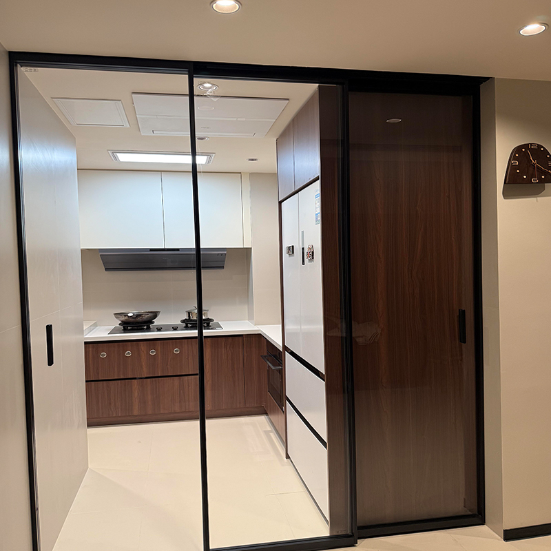 Ultra Slim Frame Aluminum Sliding Door Full View Panoramic Frameless Glass Patio Sliding Door for Villa Modern Hidden Track