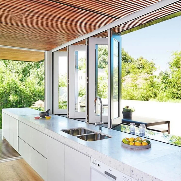 Competitive Price Modern Design Golden Supplier Aluminum Kitchen Aluminum Folding Door Aluminum Folding Window