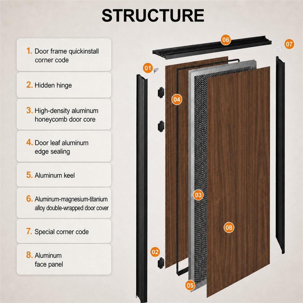 ODM Aluminum Interior Door Aluminum Alloy Door Fire Rated Antibacterial Soundproof for Balcony Office Household Lobby