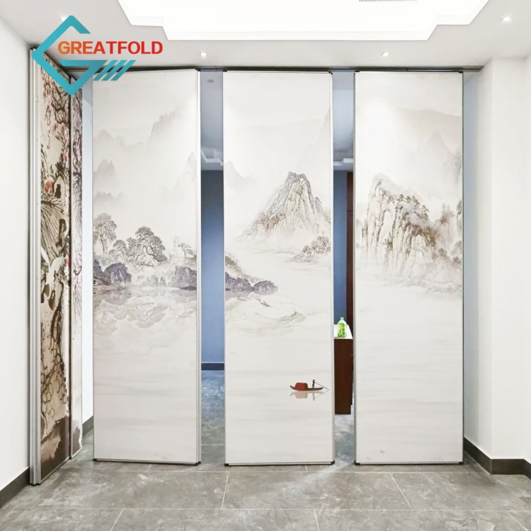 Modern Soundproof Movable Partition Wall Aluminium Frame Removable Wall Sliding Room Divider Foldable for Gym Hotel Banquet Hall