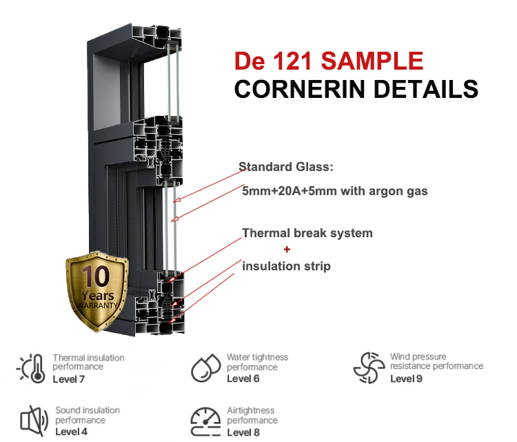 DEEZON Hurricane Proof High Impact Black Aluminum Alloy Thin Profile Aluminium Windows And Doors Casement Window S For USA