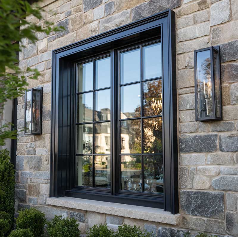 Sunnysky Aluminum Frame Double Glazed Casement Windows for Home Casement Window and Door