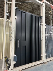 Modern Aluminum Front Door with Tempered Glass