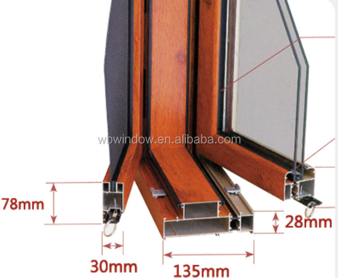 Home Temper Glass Security Window Grill Metal Frame Aluminum Sliding Windows Designs in Kerala