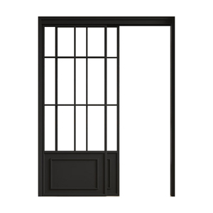 Modern French Design Glass Sliding Pocket Door With Aluminum Frame & Hardware Kit Finished Surface for Mall Application