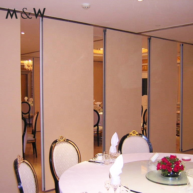 M&amp;W Hall Operable Wall Sliding Partition Aluminium Frame Foldable Movable Partition Wall With Door