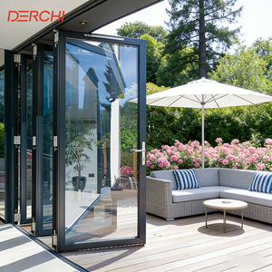 Outdoor Aluminum Double Glass Bi-Folding Doors