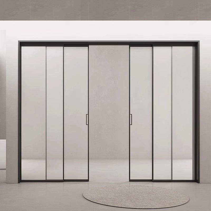Hidden Track Sliding Door Aluminium Sliding Door Modern Design Door Type Glass Sliding Slim Narrow Frame Door For House