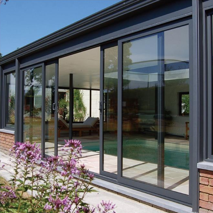 SZG Building Multi Slide Exterior Doors Hurricane Double Glass Aluminum Sliding Door With Screen