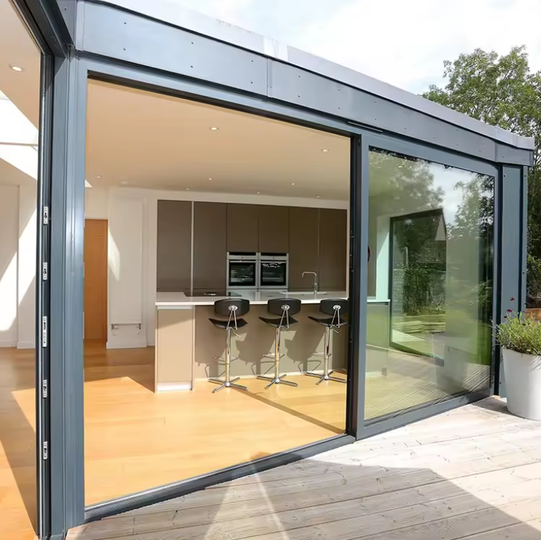 House Exterior Thermal Break Aluminium Profiles Glass Pocket Sliding Door Heavy Duty Patio Sliding Doors