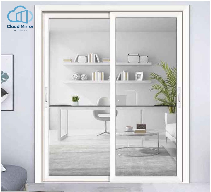 Three-Panel Ultra Slim Aluminium Interior Folding Doors Tinted Grey Tempered Glass Modern Water Resistant Apartment Large