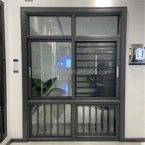 Factory Direct Aluminum Sliding Window With Security Grill And Mosquito Screen