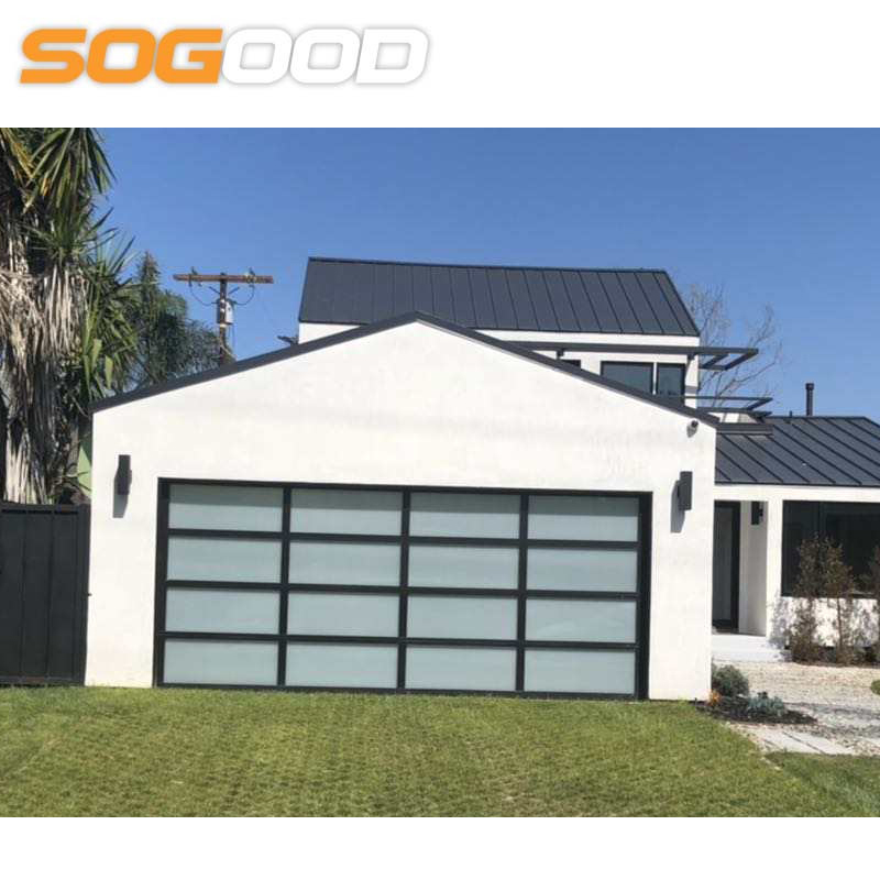 Clear Acrylic Decorative Garage Door Aluminum Alloy Frameless Design Commercial Glass Doors for Sectional Villa