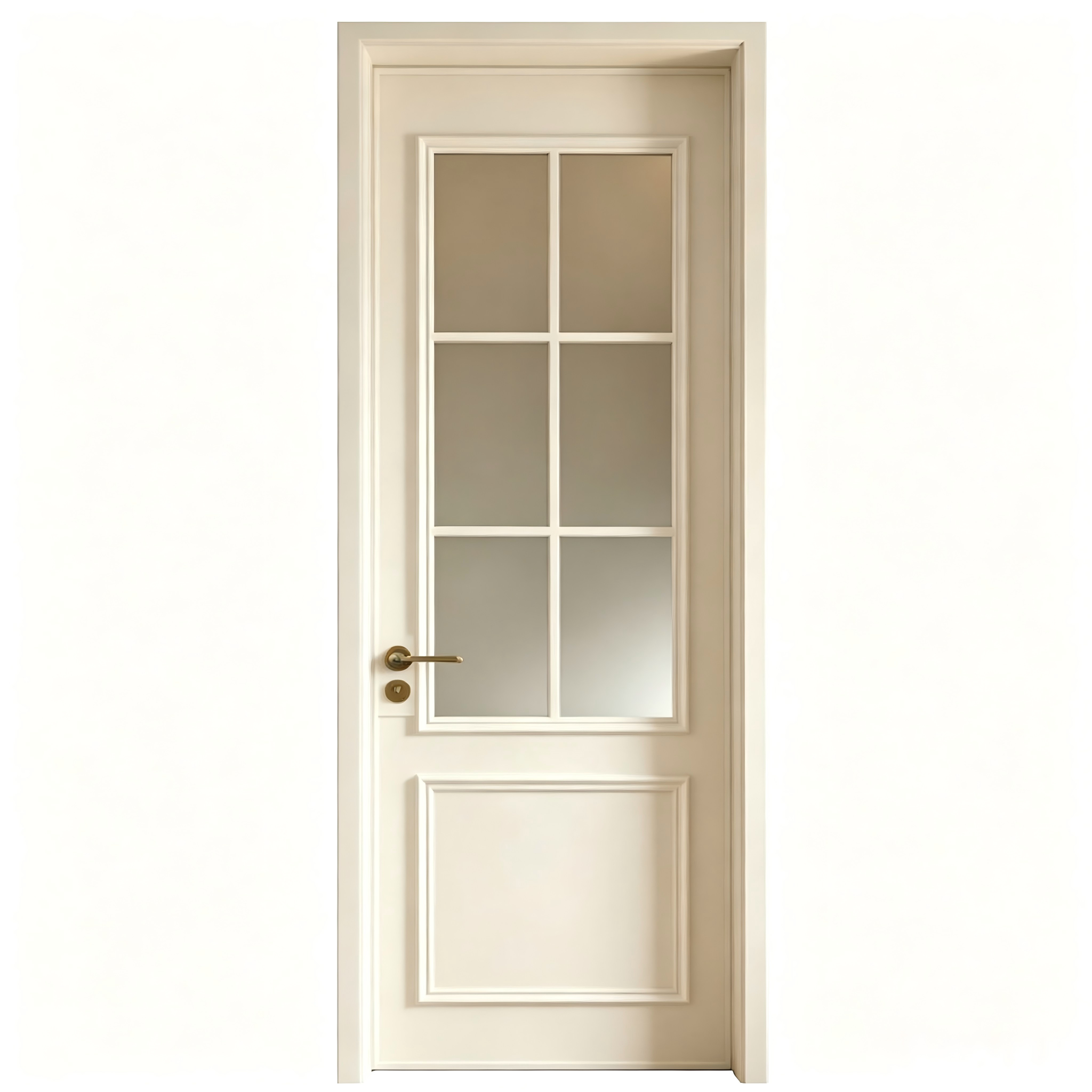 Aluminum Bathroom Door Swing Frosted Tempered Glass ISO9001 Waterproof Scratch Resistant Slim Frame Bedroom Kitchen Minimalist