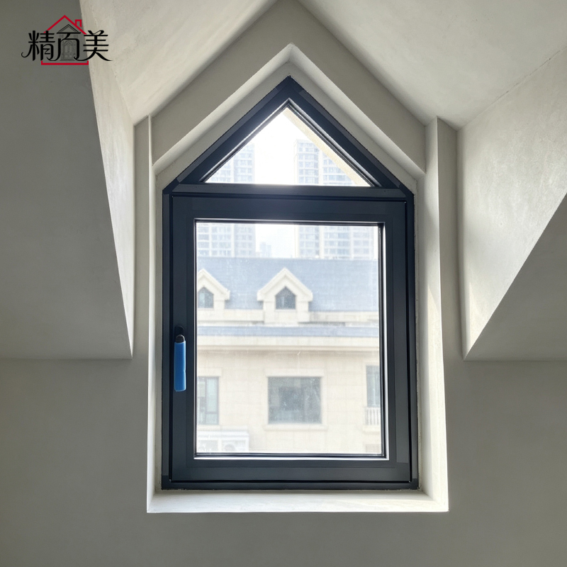 Pentagon Custom Drawing Aluminum Shaped Window Pitched Roof Attic Peak Head Airtight Panel for Stairwell Landing Under Eaves