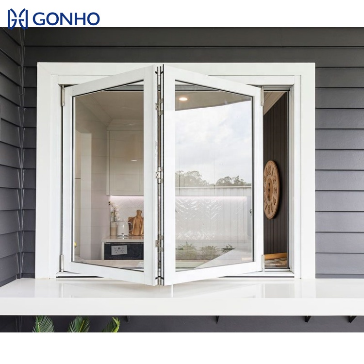 Miami NOA Standard Customized Aluminum Hurricane Impact Laminated Glass Bi Folding Windows Aluminum Windows and Doors