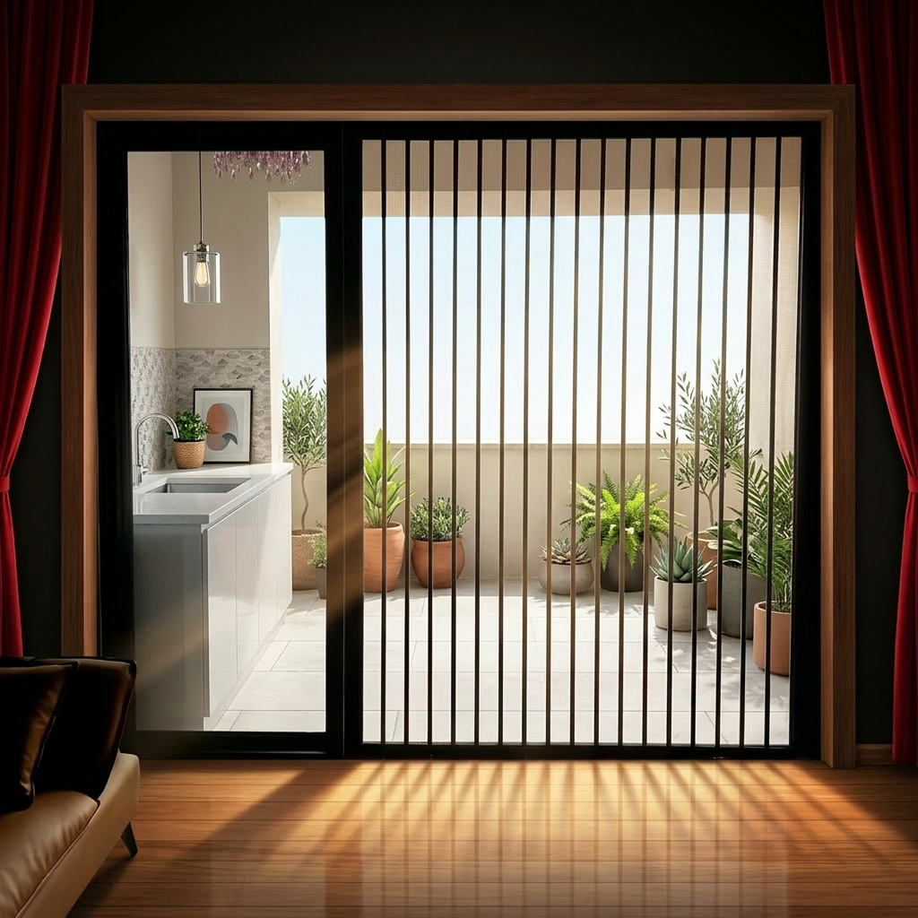 Aluminum & PVC Frame Clear Acrylic Sliding Folding Retractable Partition Door for Kitchen Staircase Outdoor Use