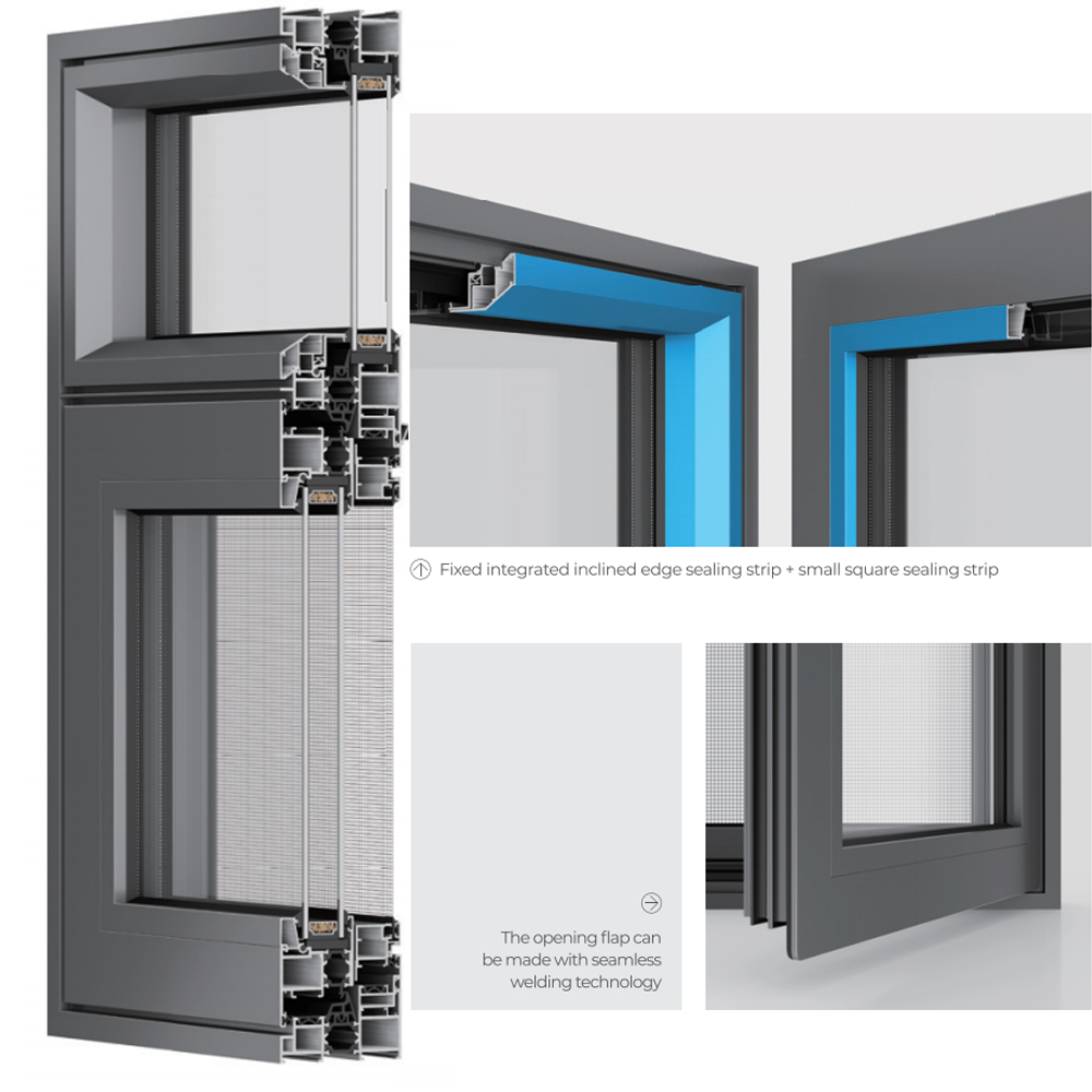 Best Selling 3i-Low-E Hung Windows Aluminum Frame Single and Double Sash Glass Grill Colonial Style for Home Window Replacement