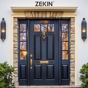 Custom Exterior Residential Aluminum Security Entrance Doors Hurricane Impact Proof Smart Aluminum Front Entry Doors Pivot Door