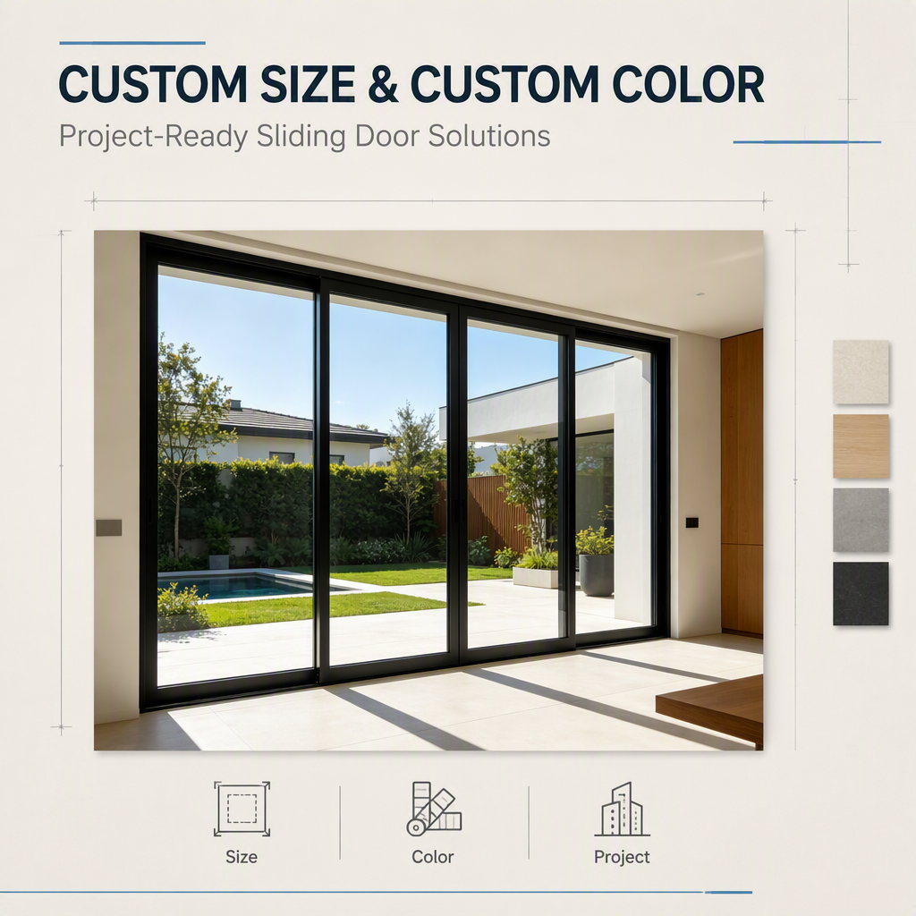 Thermal Break Aluminum Multi Slide Door Glazed Glass Stacking Design Large Opening Custom Size for USA Luxury Homes