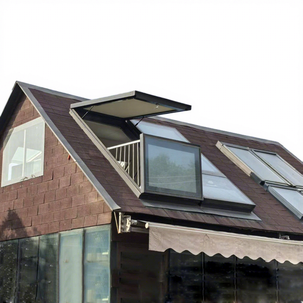 Modern Style Waterproof Aluminum Attic Skylight Roof Window Converts to Balcony Ventilation for Bathroom Loft