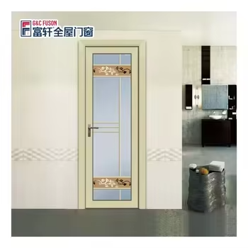 Fuson Customized New Products Aluminium Casement Doors Aluminum White Interior Double Metal Frame Glass French Door