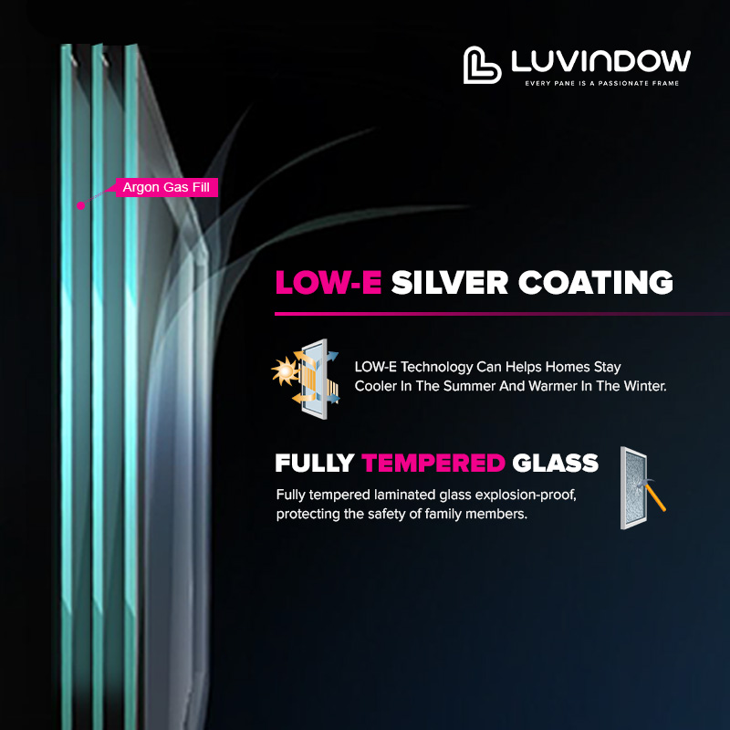 Slim Frame High Performance Aluminum Tilt Turn Windows NFRC Certified Low-E Glass Windows For Houses