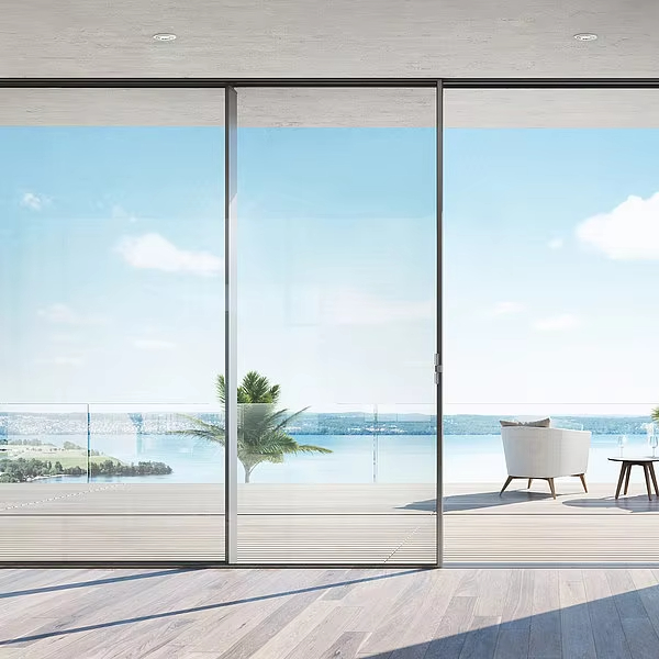 Ultra-Narrow Aluminum Alloy Glass Sliding Door Partition Folding Design Lower Rail Hanging Balcony Car Wash Shop Living Room