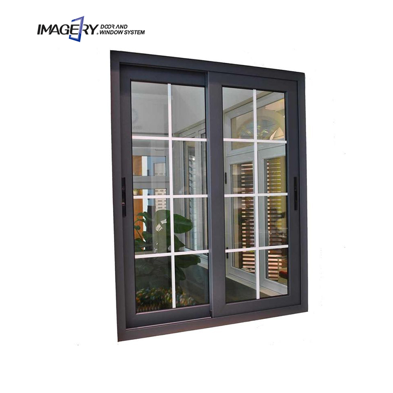 Removable Two Track Double Glazed Aluminum Kitchen Sliding Window Grill Design in windows Philippines