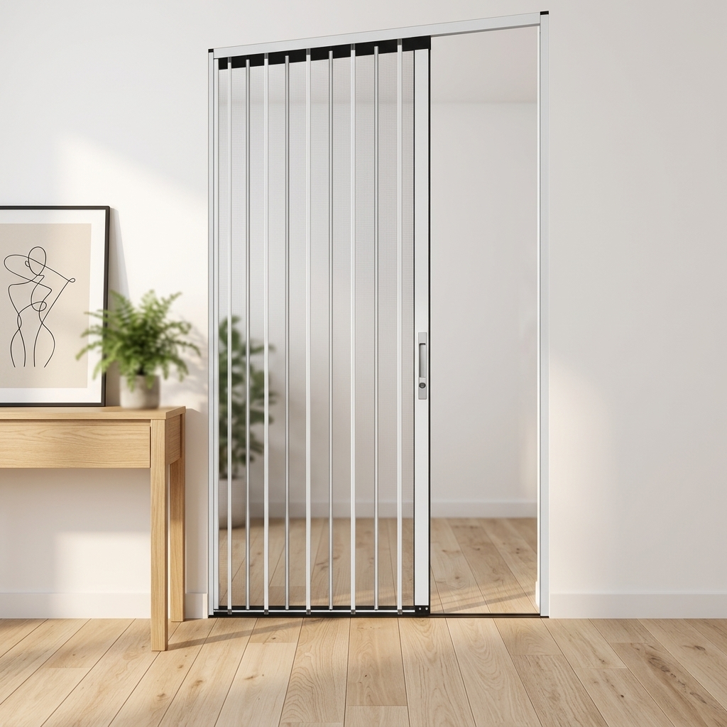 Aluminum &amp; PVC Frame Clear Acrylic Sliding Folding Retractable Partition Door for Kitchen Staircase Outdoor Use