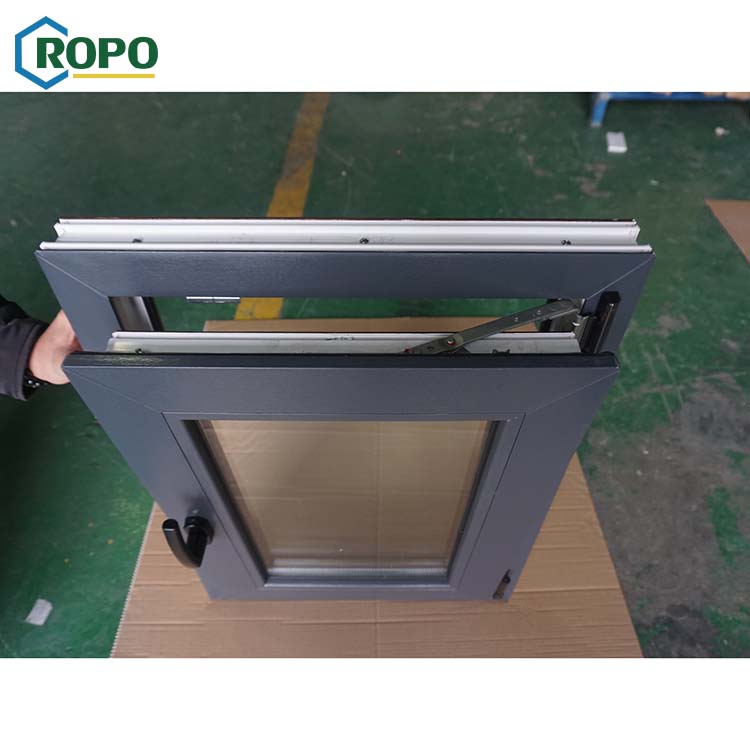 Soundproof Anthracite Grey Tilt and Turn Windows with Multi Point Lock for Residential