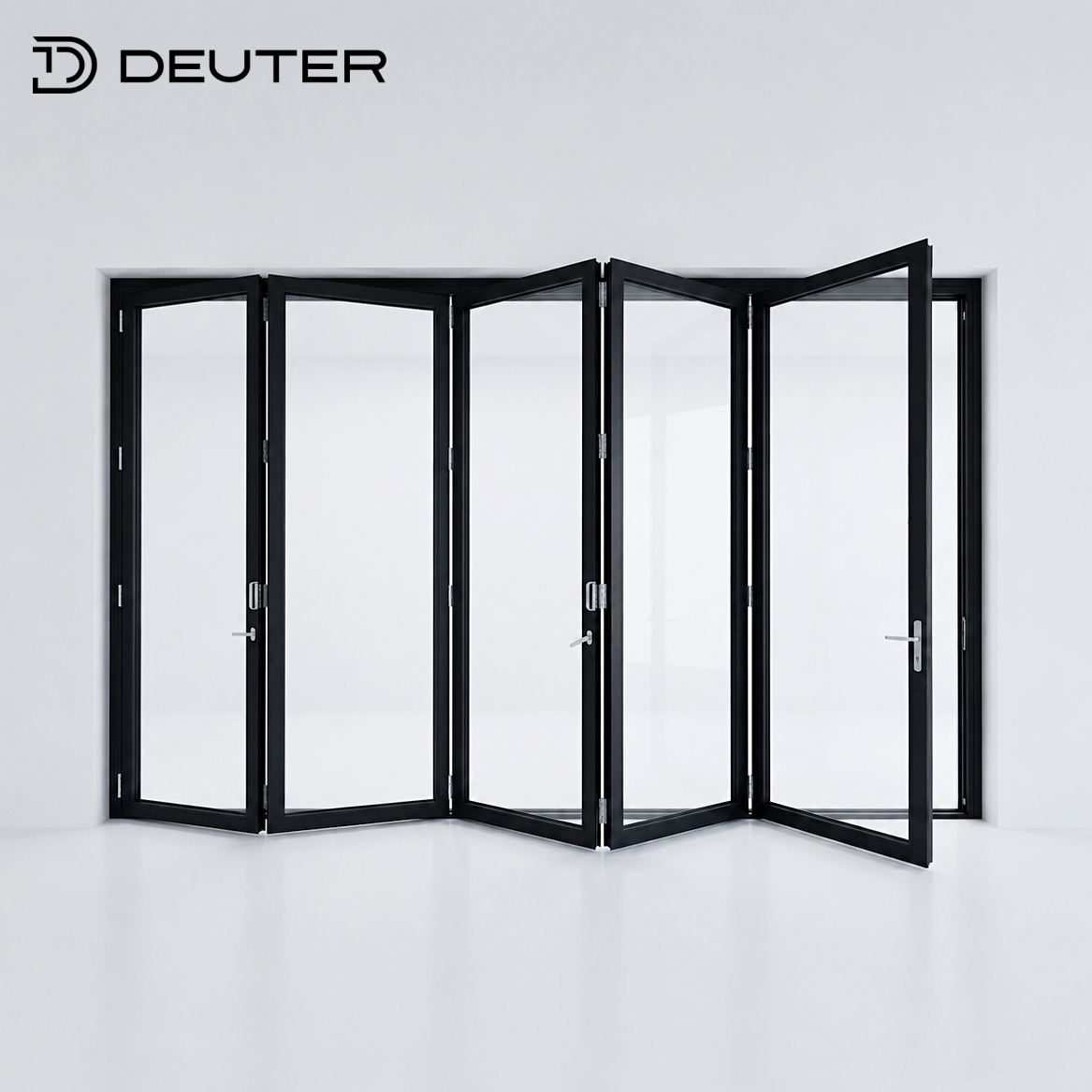Panoramic Heavy-duty Exterior Aluminum Patio Glass Bifold Folding Door Thermal Break Wide Opening Villa Indoor Partition System