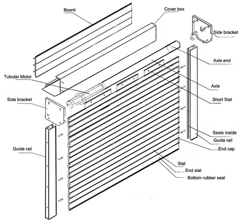 Aluminum roll door installation drawing