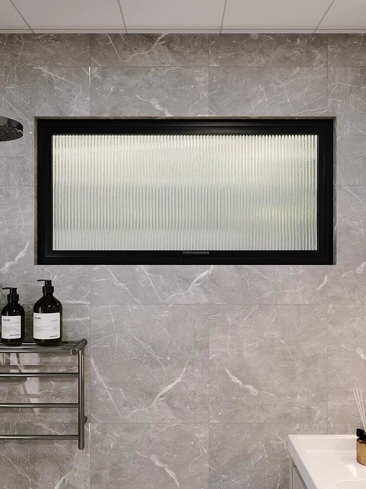 Customized Aluminum Alloy Soundproof Minimalist Lighting Window square Ventilation Center Shaft Fixed Indoor Small Bathroom