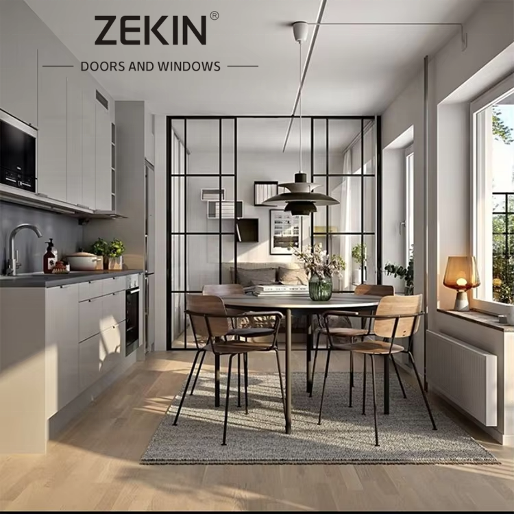 Modern Design Aluminum Grill Sliding Patio Door Glass Interior Sliding Doors Silm Frame SDL Sliding Doors