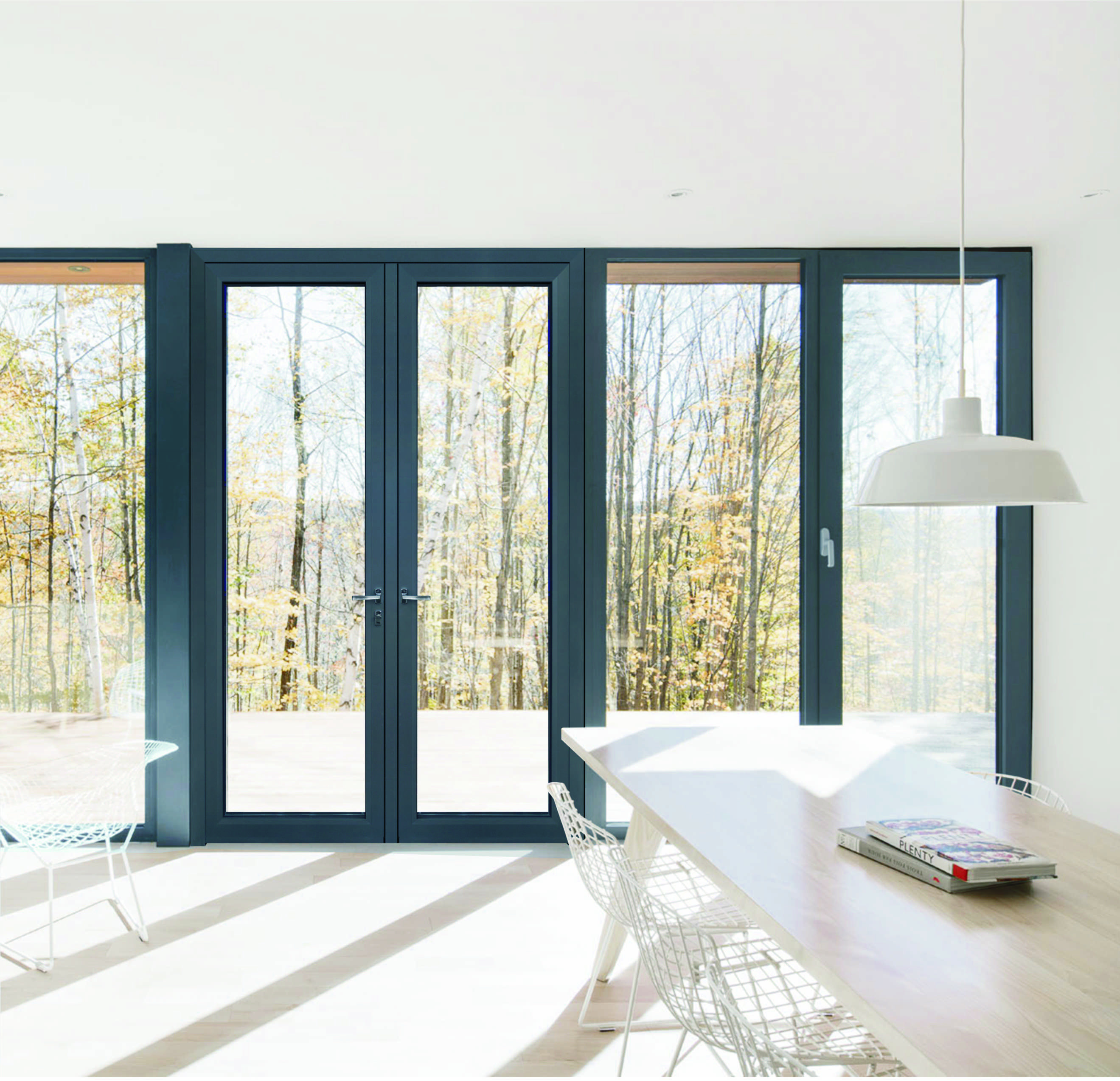High Quality Australian Standard Commercial Residential Aluminium Casement Doors Waterproof Feature Glass Material French Style