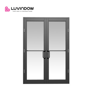 Aluminum Storefront Double Glazed Glass Security Door