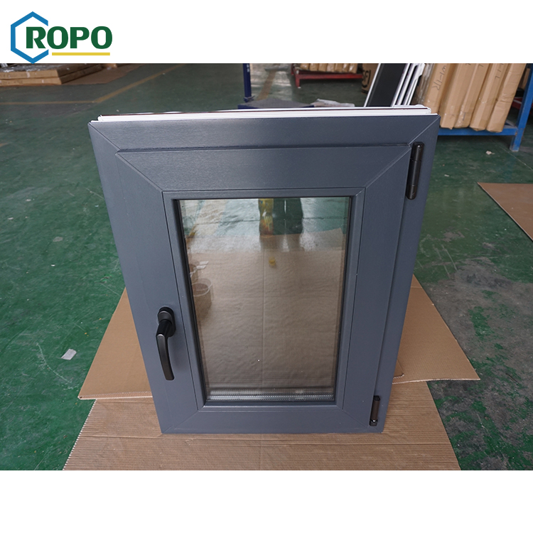 Soundproof Anthracite Grey Tilt and Turn Windows with Multi Point Lock for Residential