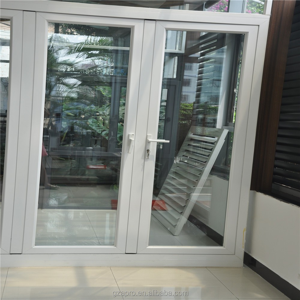 Home Design Double Glass Aluminium Soundproof Used Exterior French Doors Front Door Designs Double Tempered Glass Folding Door