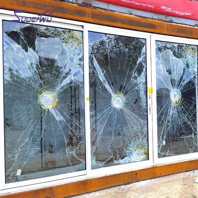 Aluminium Windows And Doors Factory Produce American Certification NFRC NOA Hurricane Impact Glass Aluminium Sliding Door System