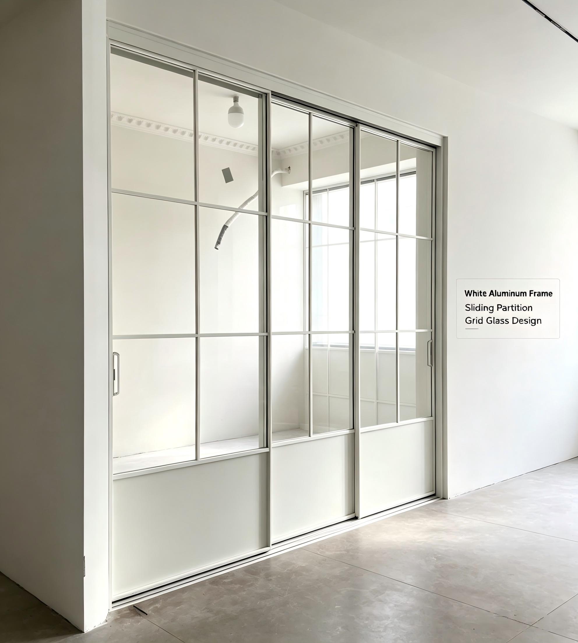 Aluminum Interior Sliding Door Ultra Narrow Frame 6063-T5 Reeded Glass Flush Handle Moisture Proof Hotel Room Bedroom Custom