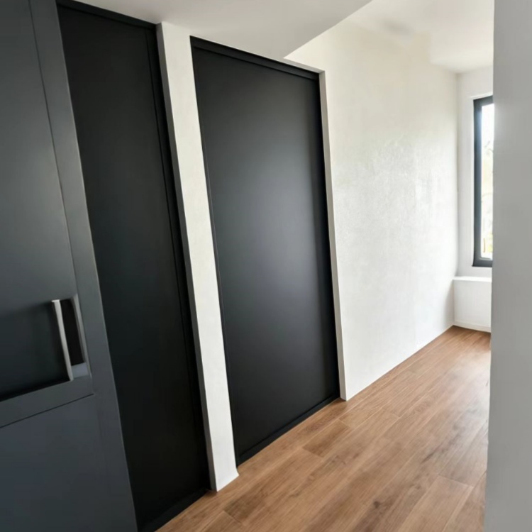 Frosted Tempered Glass Pocket Sliding Door Aluminum Alloy Waterproof For Bedroom Kitchen