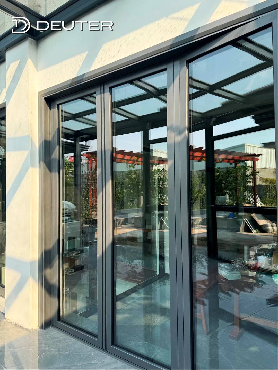 Panoramic Waterproof Aluminum Folding Glass Doors Thermal Break Large Opening Modern Exterior Accordion Bifold Patio Door System