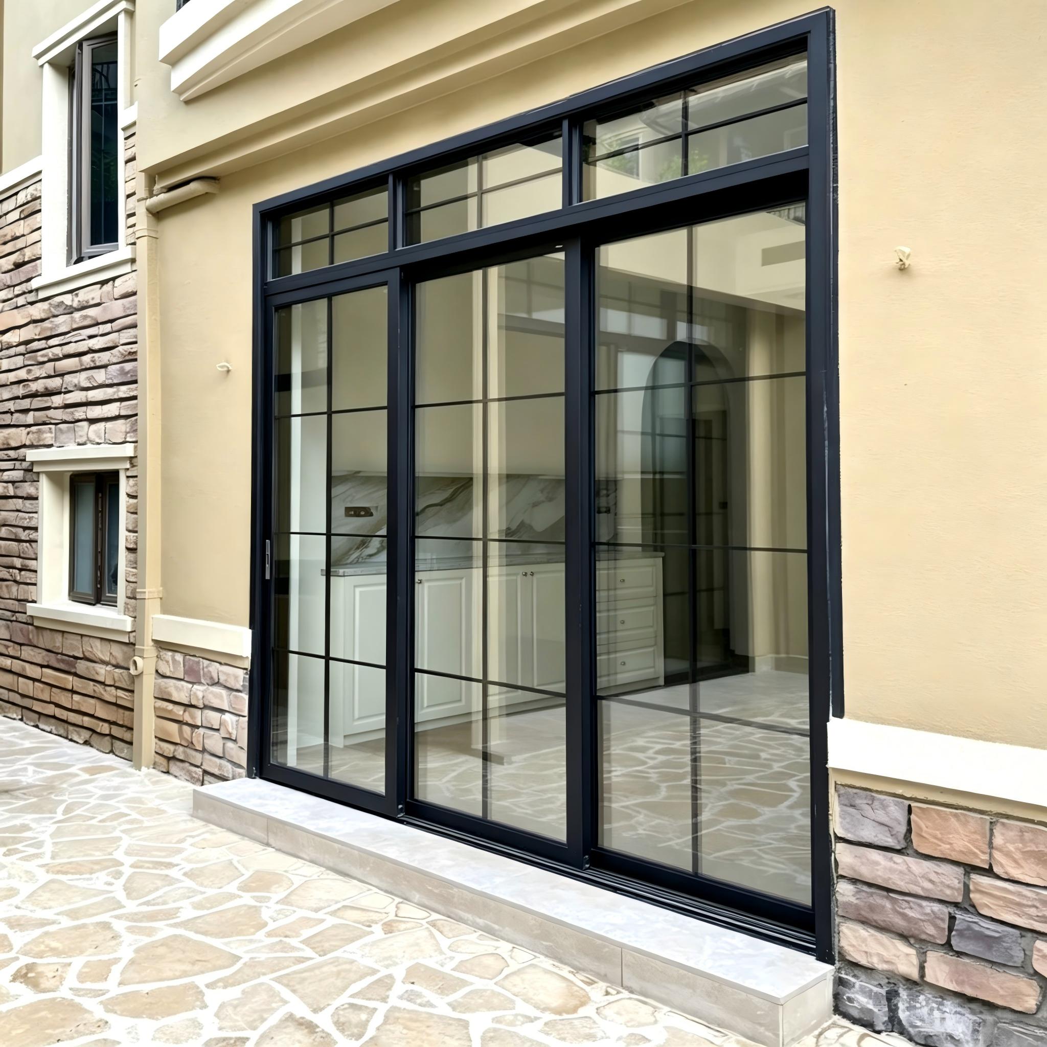 Aluminium Sliding Door French Style Double Glazed Low-E Waterproof UV Resistant Mosquito Screen Patio Villa Residential ODM