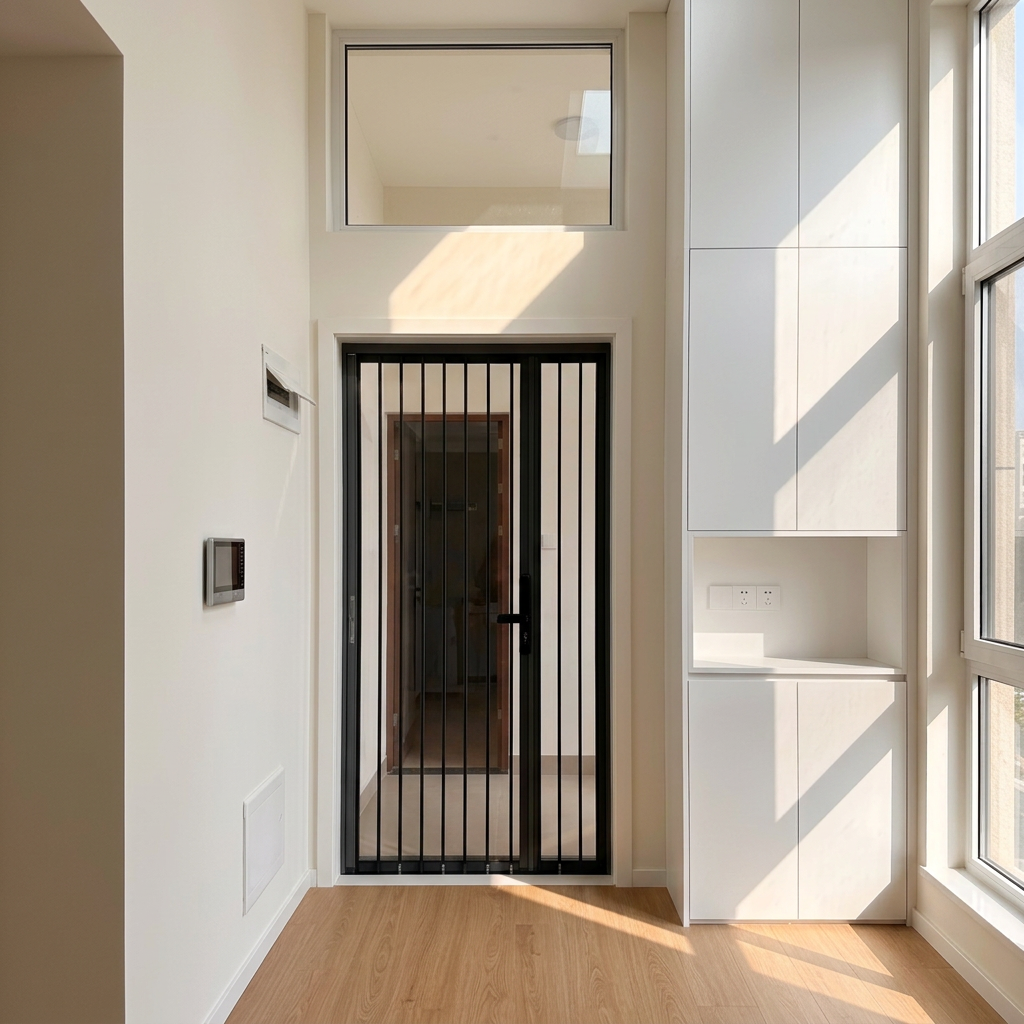 Aluminum & PVC Frame Clear Acrylic Sliding Folding Retractable Partition Door for Kitchen Staircase Outdoor Use