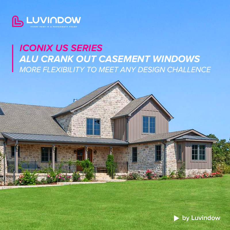 Quiet Living Long Term Durability Aluminum Crank Out Casement Windows for North American Residential Commercial Projects