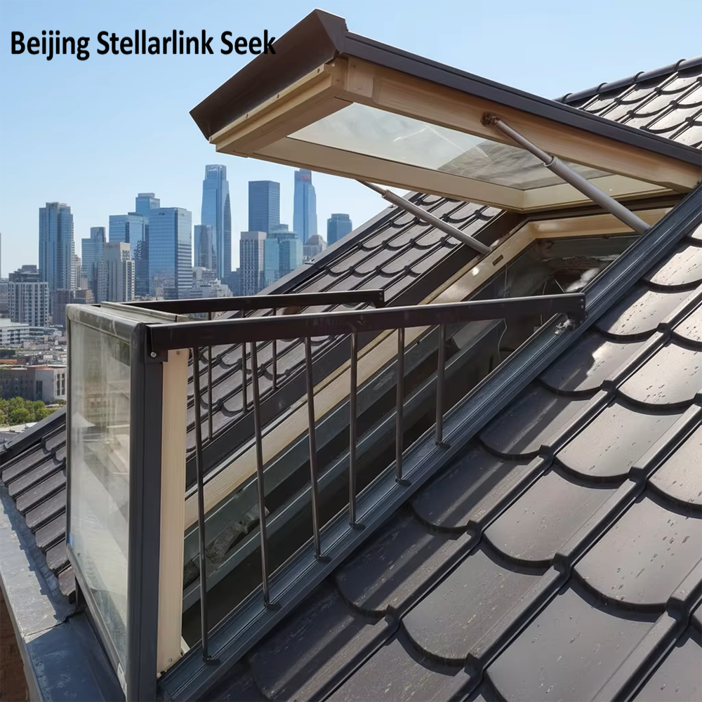 Modern Style Waterproof Aluminum Attic Skylight Roof Window Converts to Balcony Ventilation for Terrace Loft