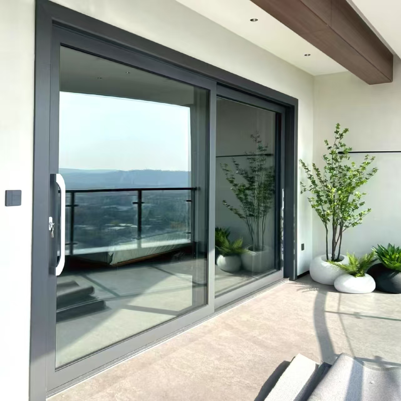 Australian Waterproof Kitchen Sliding Door Double Glazed Glass Window External Patio Door Exterior Soundproof Balcony Aluminum