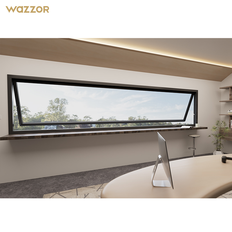 Wazzor High-Rise Aluminium Window Hurricane Windows Florida Approval Factory Cheap Price Aluminum Awning Hurricane Impact Window